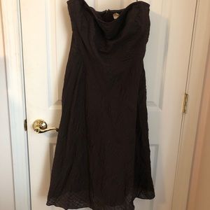 J.Crew brown strapless seersucker dress sz 12
